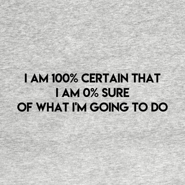 I am 100% certain that i am 0% sure of what i'm going to do by ghjura